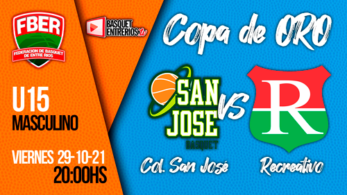 Liga Provincial Masculino U15 2021 – Copa de Oro: Colegio San José vs. Recreativo (Jornada 1)