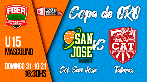 Liga Provincial Masculino U15 2021 – Copa de Oro: Colegio San José – Talleres (Jornada 3)