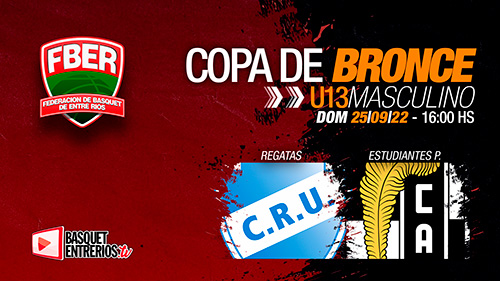 Liga Provincial Masculina U13 2022 – Copa de Bronce: Regatas vs Estudiantes Pna. (Juego 6)