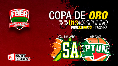 Liga Provincial Masculina U13 – Copa de Oro: Col. San José vs Neptunia (Juego 1)