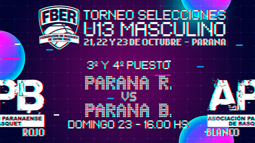 ENTRERRIANO MASCULINO U13 2022 – 3° puesto: Paraná Rojo vs. Paraná Blanco