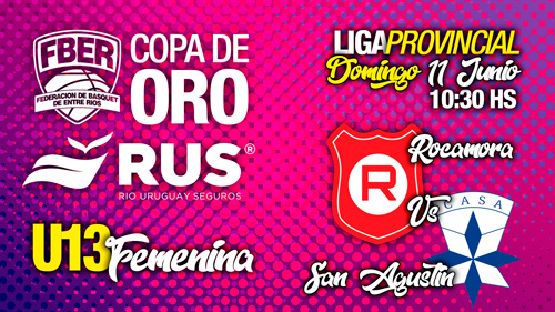 Liga Provincial Femenina U13 2023 – Copa de Oro (Juego 3): Rocamora – San Agustín