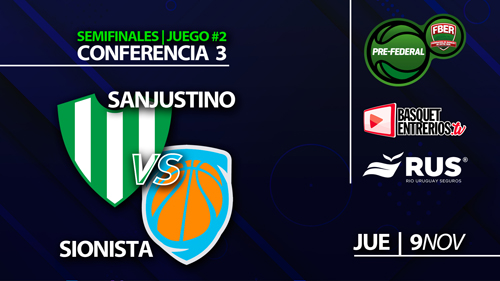 Torneo Pre Federal Masculino 2023 – Conferencia 3 / Semifinales (J2): Sanjustino – Sionista