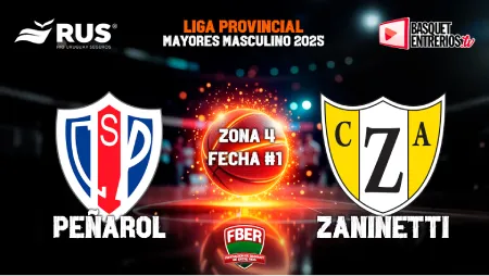Liga Provincial de Mayores 2025 – Primera Fase: Peñarol – Zaninetti (Fecha 1)