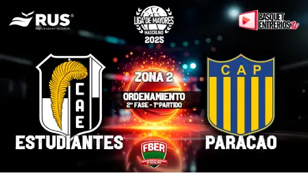 Liga Provincial Masculina de Mayores 2025 –  ESTUDIANTES VS PARACAO (Ordenamiento – PARTIDO 1)