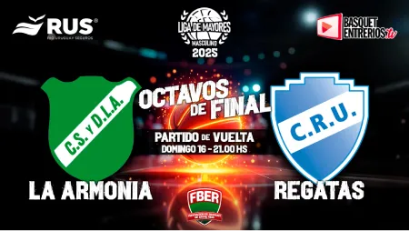Liga Provincial Masculina de Mayores 2025 – Octavos de Final: La Armonia vs. Regatas – Juego #2