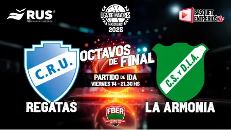 Liga Provincial Masculina de Mayores 2025 – Octavos de Final: Regatas vs. La Armonia – Juego #1