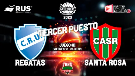 Partido 1 – 3° Puesto Liga Provincial de Mayores 2025: Regatas vs. Santa Rosa
